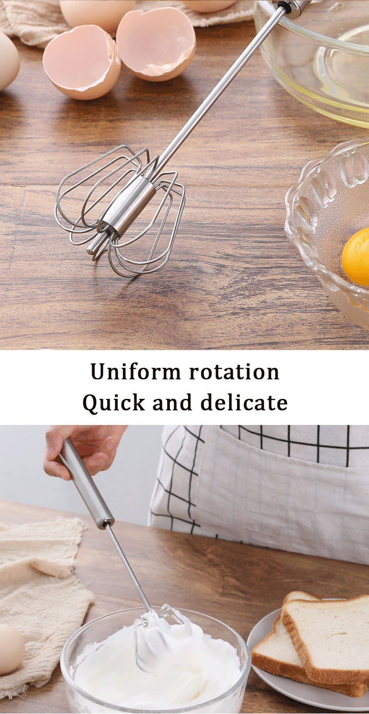 Semi-automatic Egg Beater Egg Whisk Manual Hand Mixer Self Turning Cream Utensils Whisk Manual Mixer Useful Kitchen Gadgets