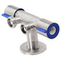 Bathroom Double  Handle Faucet  Dual Control  Stainless Steel Cold Water Faucet Bathroom Washing Machine Faucet Triangle Valve