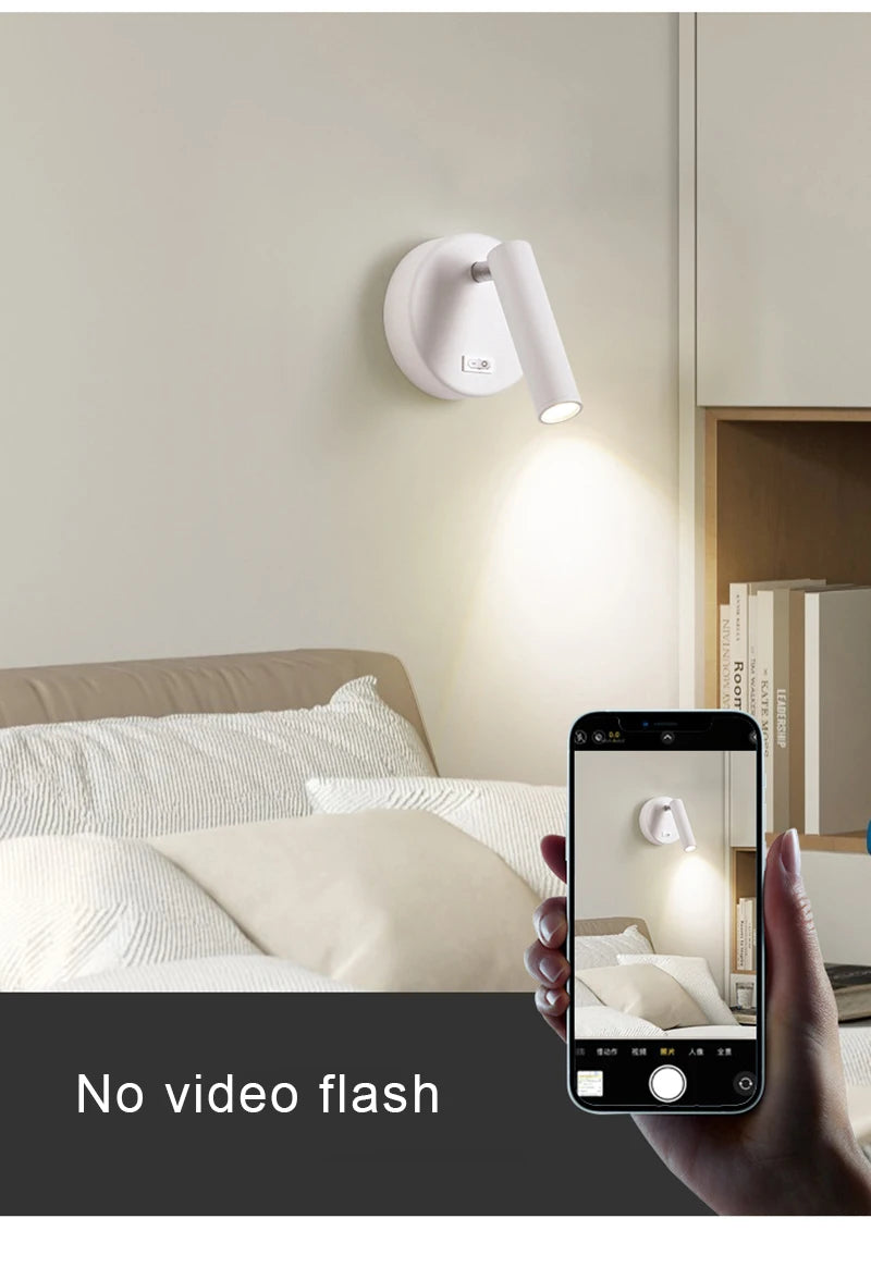 Switch Wall Lamp Modern LED Wall Light Simplicity Spotlights Indoor Lighting Room Decor For Living Room Bedroom Bedside Sconces