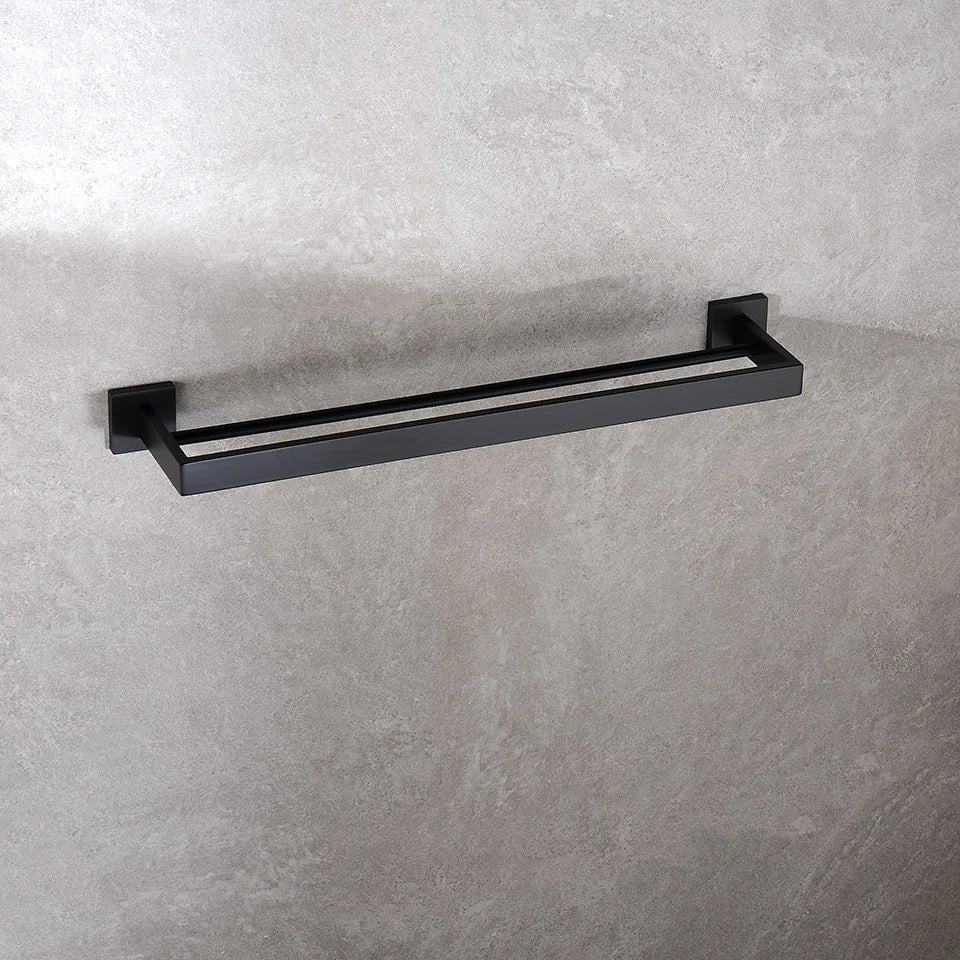 Matte Black Bathroom Hardware 304 Stainless Steel Towel Rack Toilet Paper Holder Liquid Soap Holder Towel Bar Toilet Accessories