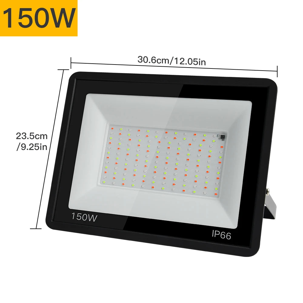 RGB LED Floodlight Reflector Outdoor Lighting 220V 30W 50W 100W IP66 Waterproof Outdoor RGB Spotlight Lamps Landscape Lighting
