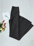 Women High Waist Pilates Flared Fitness Pants Peach Hip Lifting Nude Feeling Tight Flared Trouser All Season Gym Yoga Sweatpants