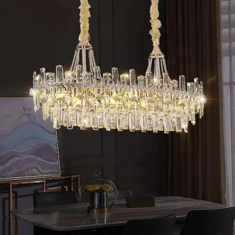 Modern Luxury Led Lights Clear Crystal Chandeliers for Living Room Villa Bedroom Dining Room Art Home Decoration Pendant Lamps