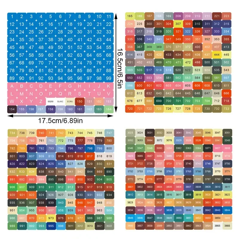 Square Round Heart 447 DMC Labels Stickers, Colorful Number Sticker Mark Stickers, DIY Craft Diamond Painting Accessories