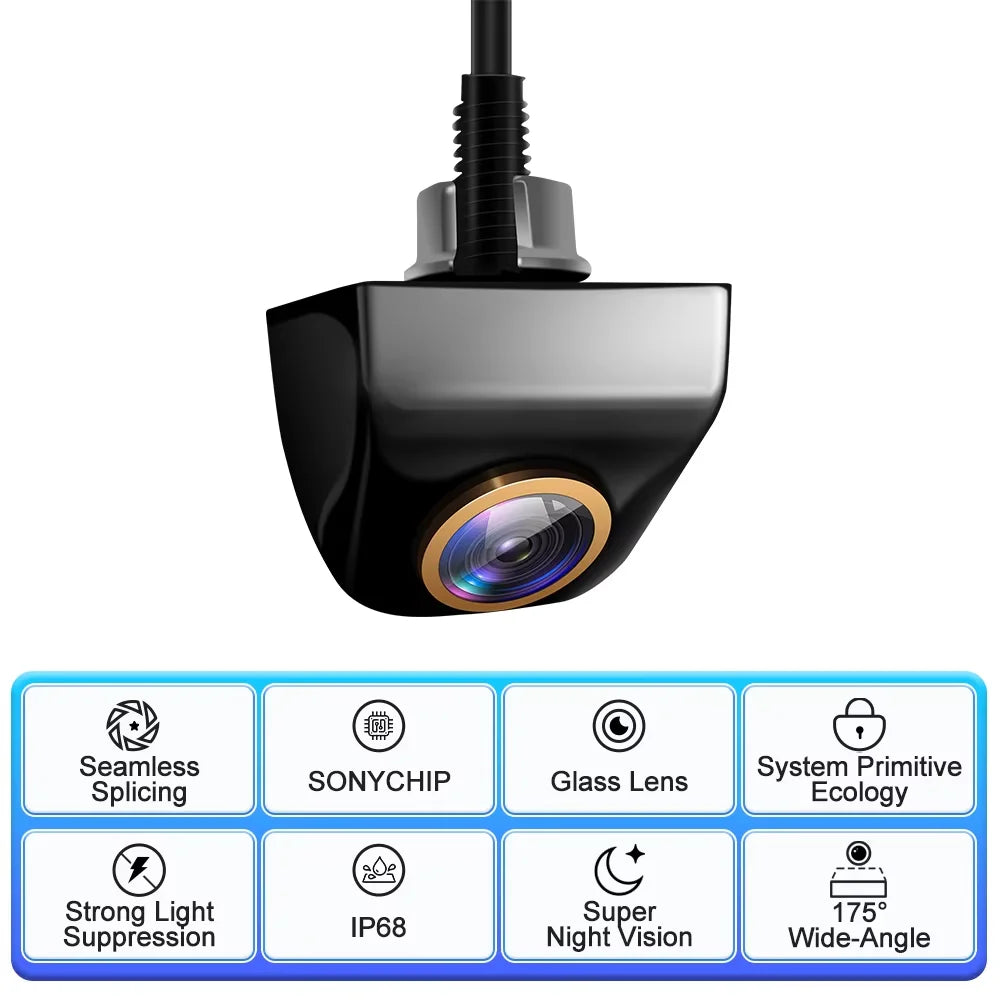 AHD 1920x1080P Car Rear View Camera 200° Fisheye Golden Lens Full HD Night Vision Vehicle Back Car Reversing Front Camera