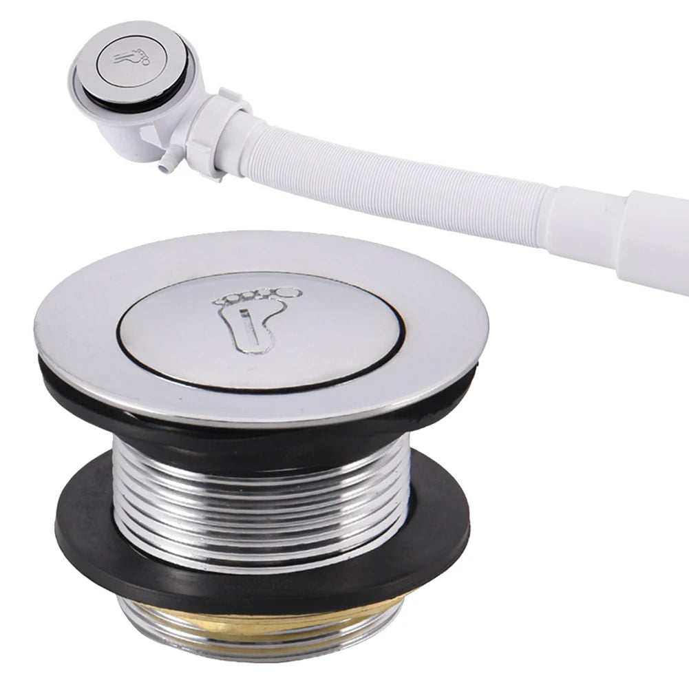Waste Drain Pop Up Drain Easy To Install Water-tight Seal Alloy+Brass+Plastic Bathroom Bathtub Drain Plug Silver Brand New