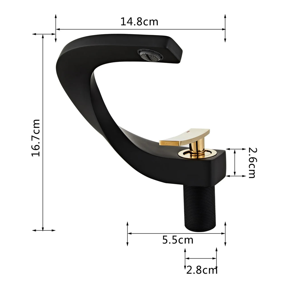 Basin Faucet  Brass Hot and Cold Wash Basin Faucet White with Gold Bathroom Basin Modern Minimalist Creative Faucet PP-12085