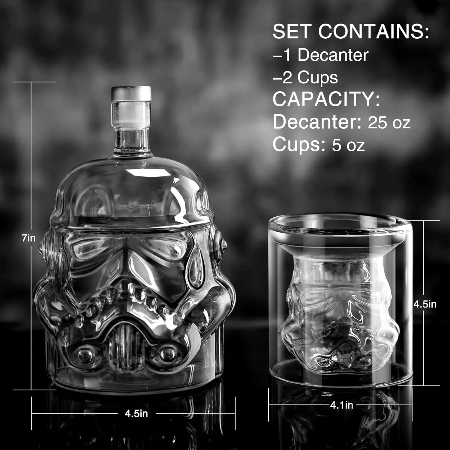 Glass Whiskey Decanter Transparent Creative Dispenser Flask Carafe for Wine Scotch Bourbon Vodka Gift Package for Men
