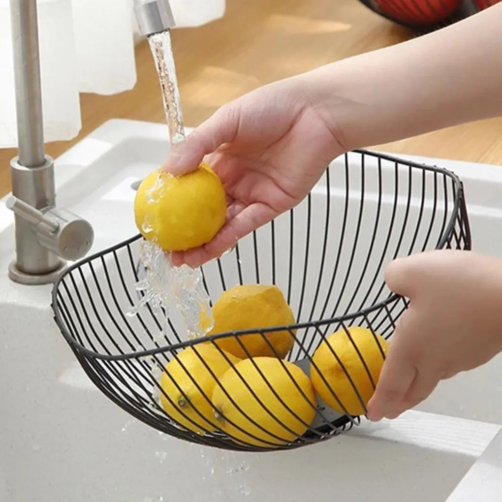 Metal Fruit Baskets Exquisite Appearance Sturdy And Durable Multifunctional Large Capacity Open Wire gold Straight large