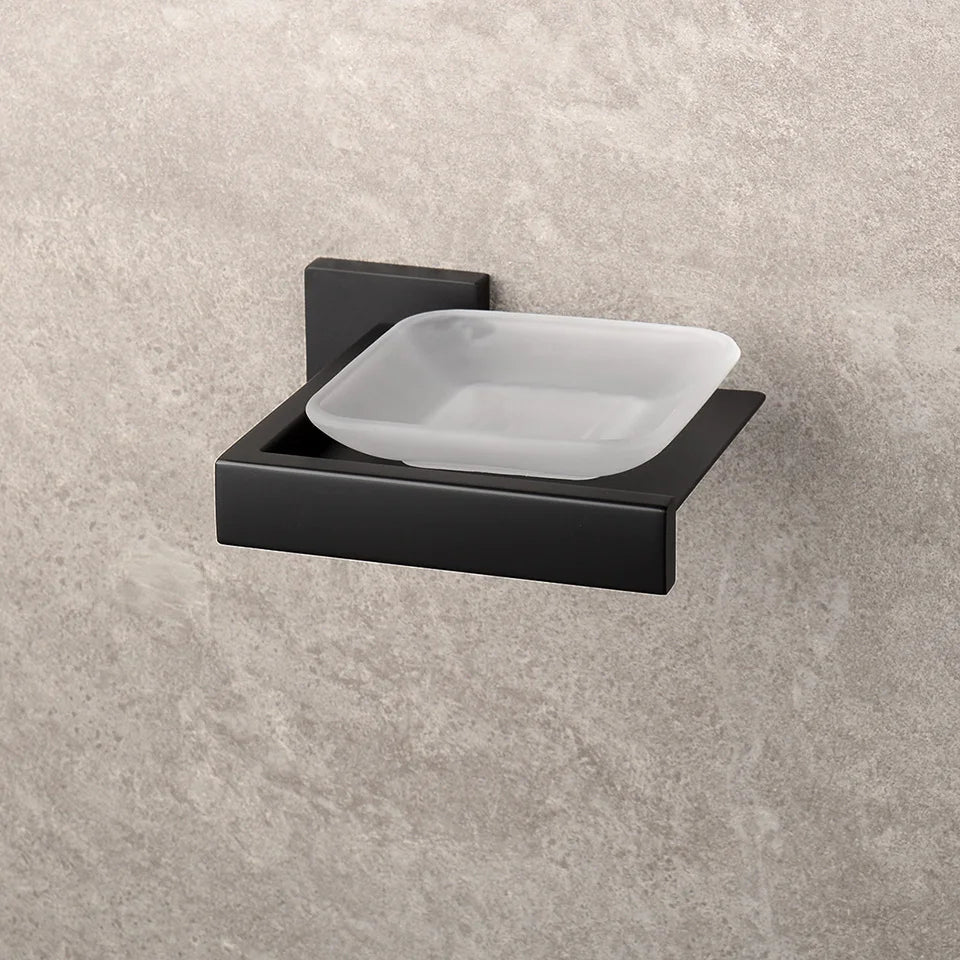 Matte Black Bathroom Hardware 304 Stainless Steel Towel Rack Toilet Paper Holder Liquid Soap Holder Towel Bar Toilet Accessories
