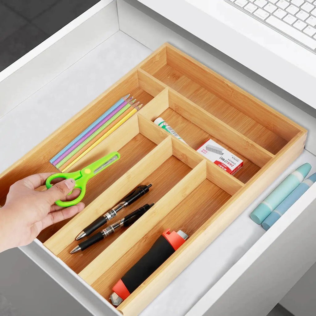Durable Kitchen Accesorios Cutlery Bamboo Box Sierware Durable Kitchen Drawer Organizer Tray Organizer Kitchen Accesorios