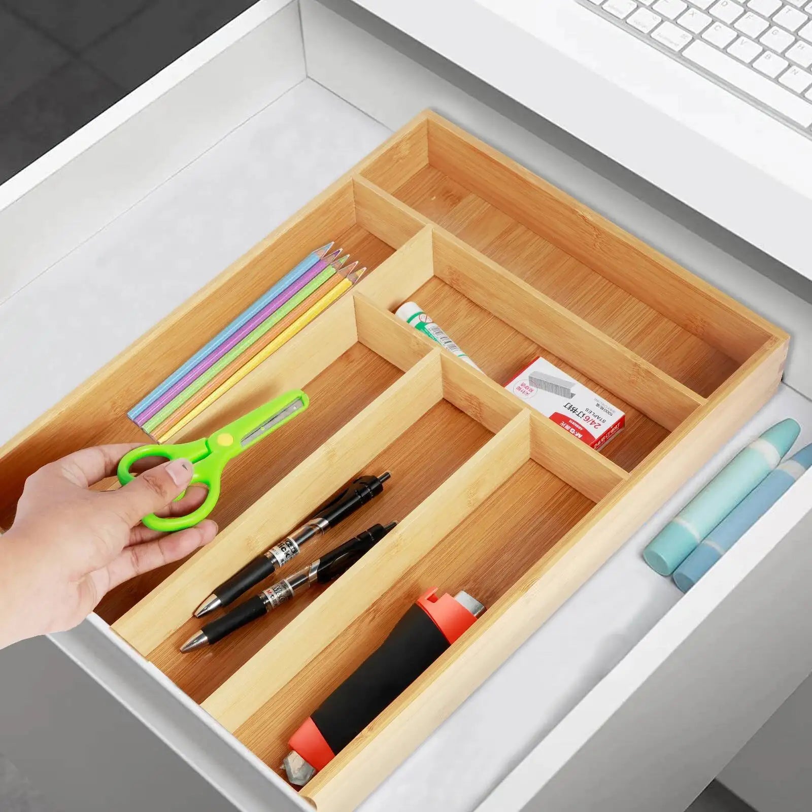 Durable Kitchen Accesorios Cutlery Bamboo Box Sierware Durable Kitchen Drawer Organizer Tray Organizer Kitchen Accesorios