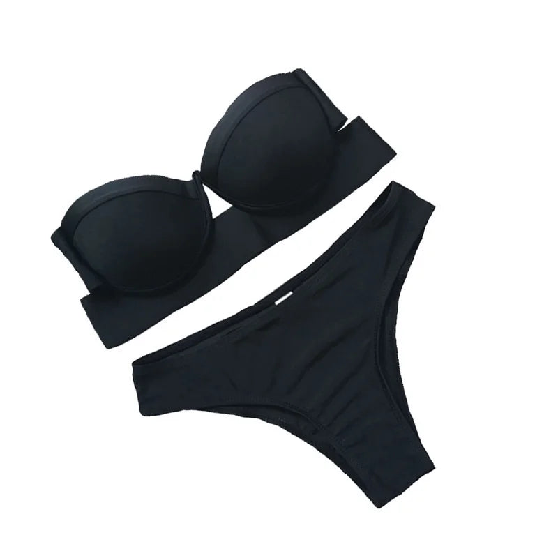 Bikini Swimwear Women 2024 New Bikini Bra Black Pack Swimsuit Women's Swimsuit Bikini