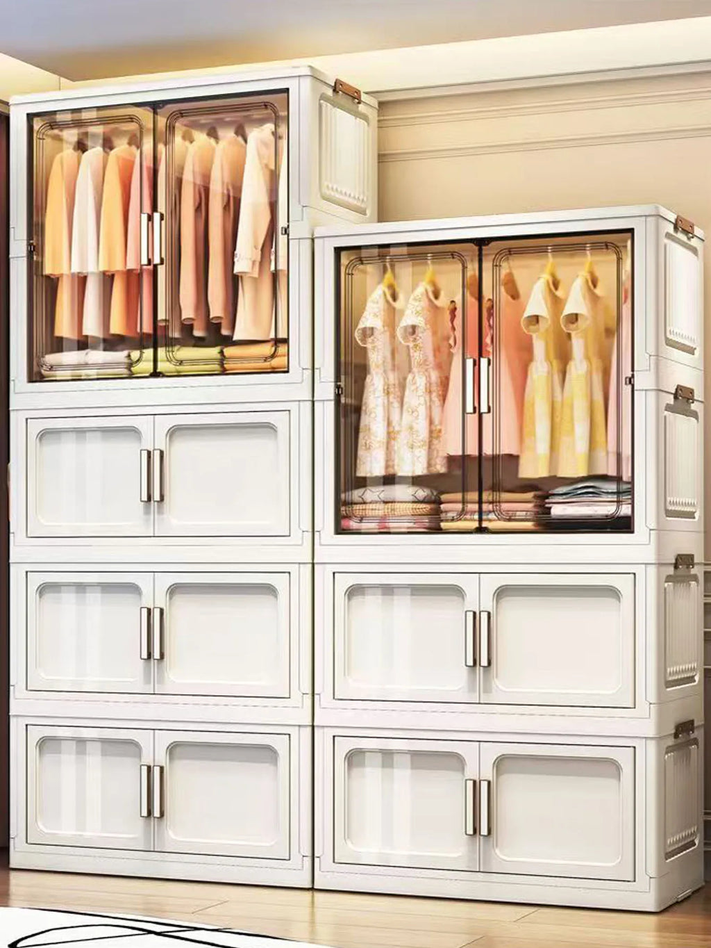 Folding Storage Cabinet Wall Mounted Foldable Locker Compact Organizer for Home Office Space Saving Design
