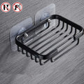 Aluminum Wall Mounted Soap Dish Self Adhesive Drill Free Hollow Drain Storage Tray For Bathroom Shower Accessories Soap Holder