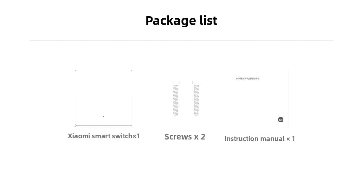 Xiaomi Smart Wall Switch Single Double Triple Key Dual Control Live&Neutral Line Work for Smart Light Mi home App
