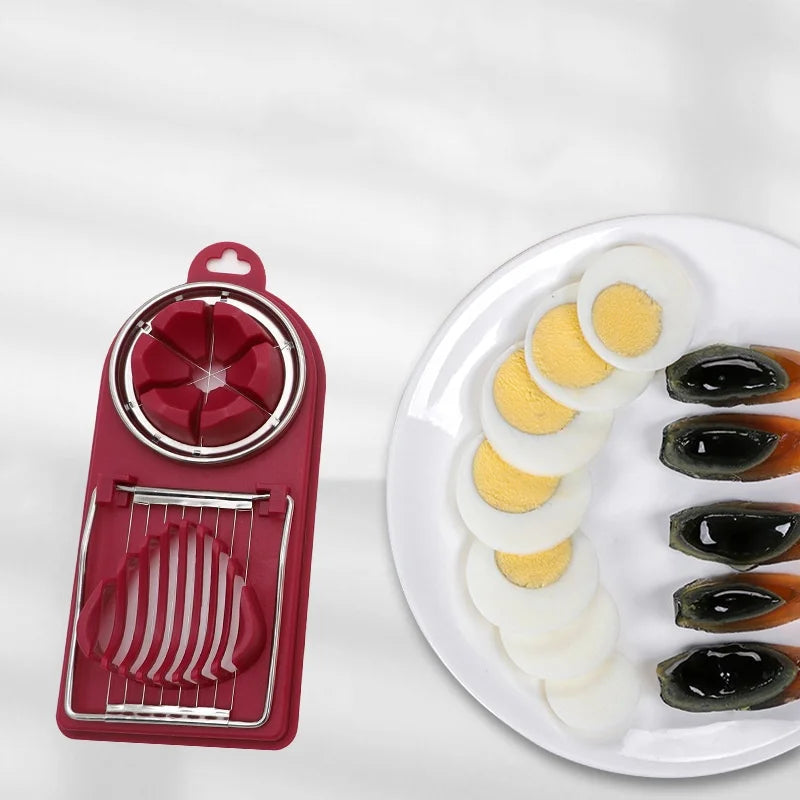 Multifunctional Egg Slicers Stainless Steel Slicer Fancy Splitter Egg Cutting Tool Home Two In One Egg Cutter Kitchen Gadgets
