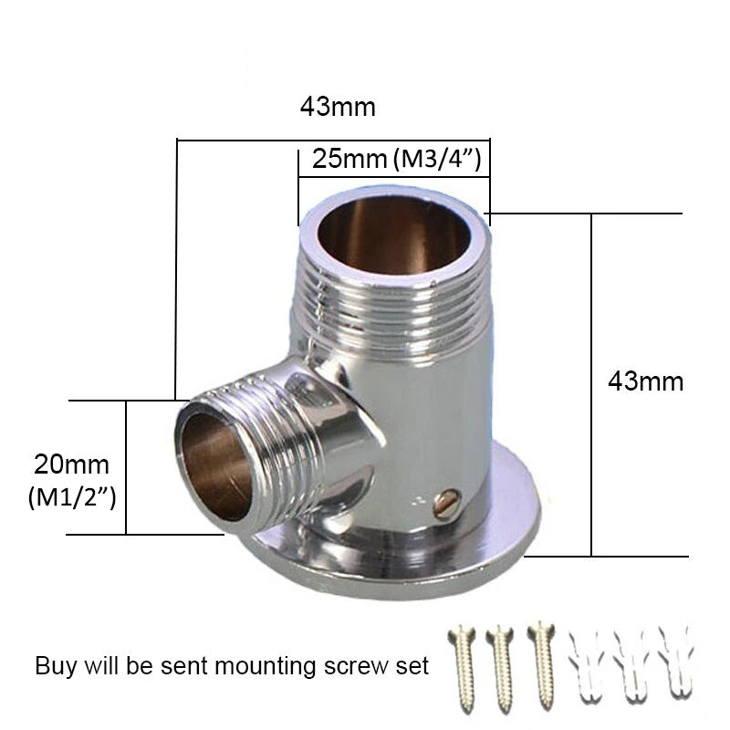 1/2" 3/4" Bathroom Faucet Fixed Base Wall Mounted Tap Installation Adapter Universal Connector Shower Inlet Outlet Valve Parts
