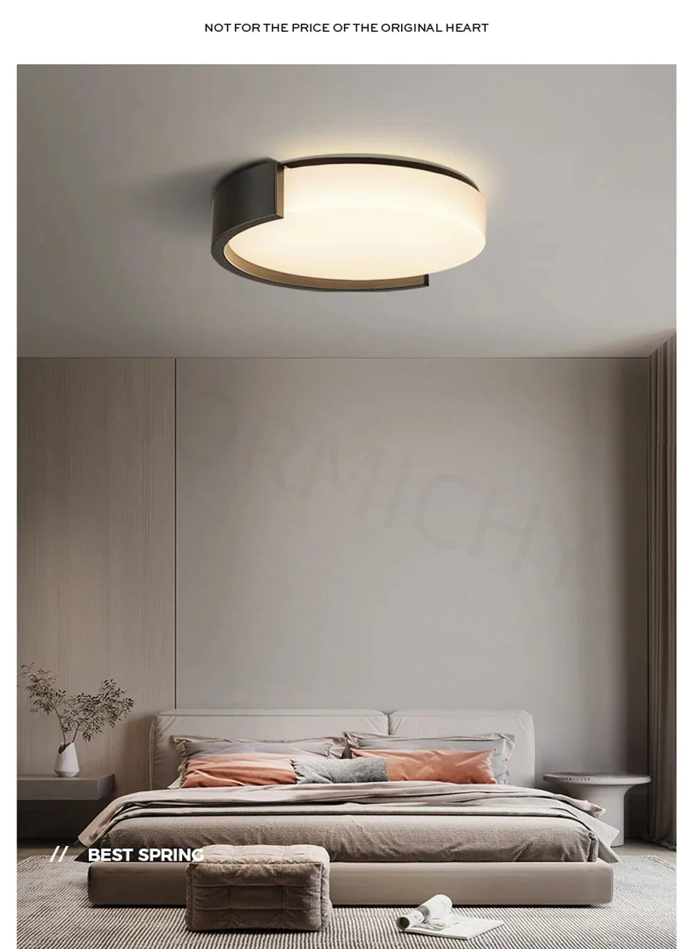 Modern Led Minimalist Nordic Black And White Room Main Light Living Room Circular Ceiling Light New Home Appliance Light Fixture