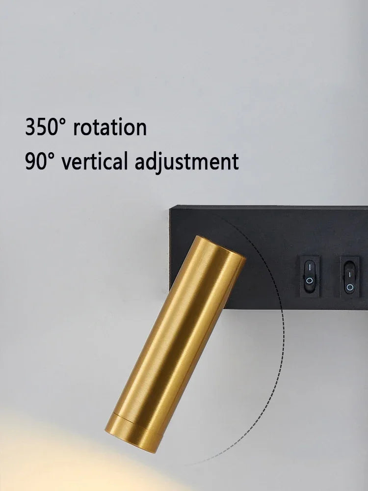 Reading and switching simple wall lamp bedroom bedside lamp Nordic 2023 master bedroom line background wall lamp