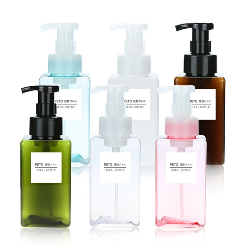 250/450/650ml Soap Dispenser Clear Plastic Foaming Bottle Liquid Pump Container for Hand Sanitizer Shower Gel Shampoo Supplies