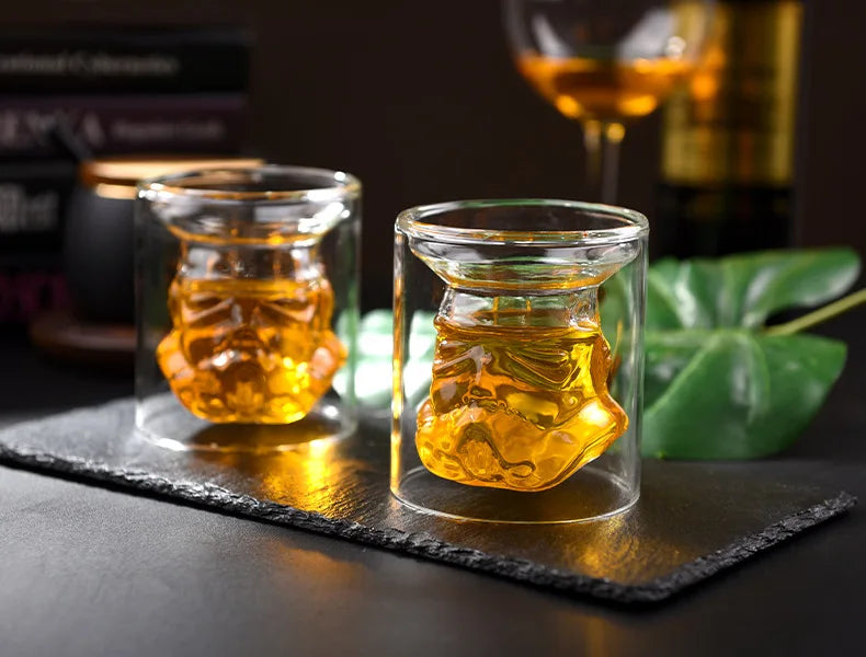 Glass Whiskey Decanter Transparent Creative Dispenser Flask Carafe for Wine Scotch Bourbon Vodka Gift Package for Men
