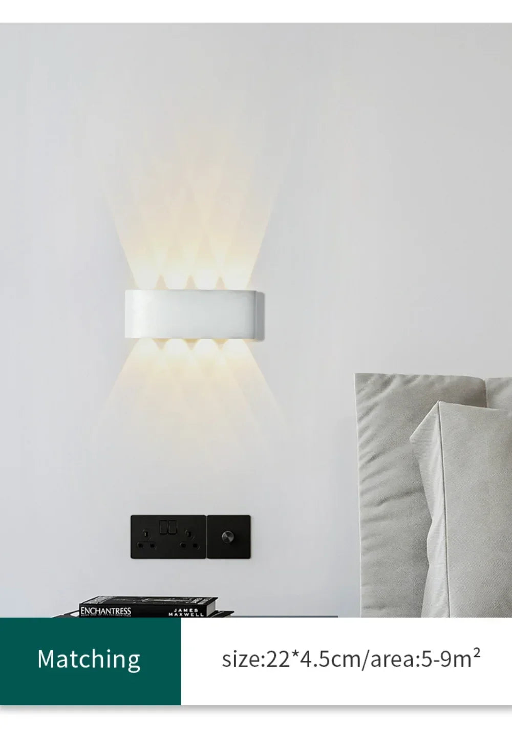 Waterproof Outdoor LED Wall Light for Garden Patio Balcony Warm White Weatherproof