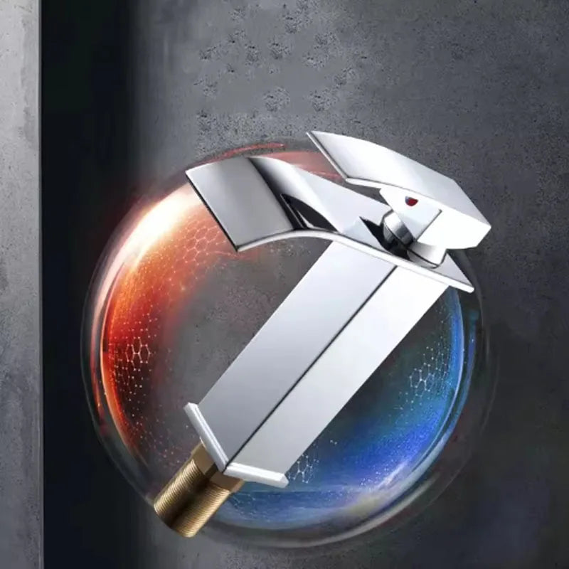 Waterfall Wash Basin Stainless Steel High And Low Faucet Black Hot And Cold Toilet Wash Basin Bathroom