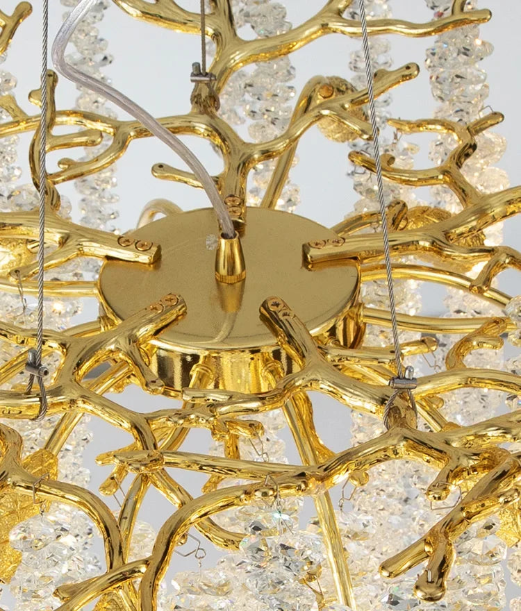 Modern light luxury living room crystal chandelier dining room bedroom French crystal lamp artistic decoration branch lamp