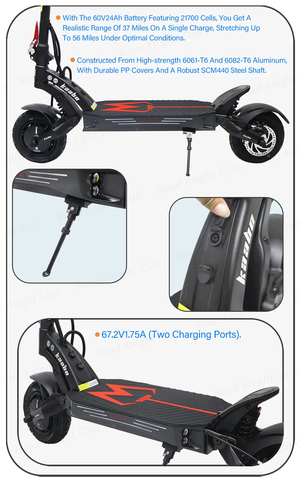KAABO Mantis King GT 60V 24Ah Battery 1100W*2 Motor 70km/h Full Hydraulic Brake Central Display IPX5 WaterProof Electric Scooter