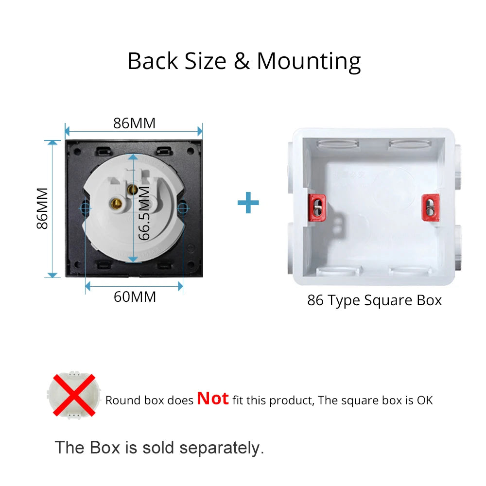 1 2 3 4 Gang Switch with LED Indicator White Plastic PC Panel On and Off Push Button Rocker 1 2 Way