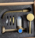 Bathroom Faucet Brass Hot and Cold Water Sink Faucet Wall Mounted Mixer Tap Single Handle Two Hole Vintage Faucet