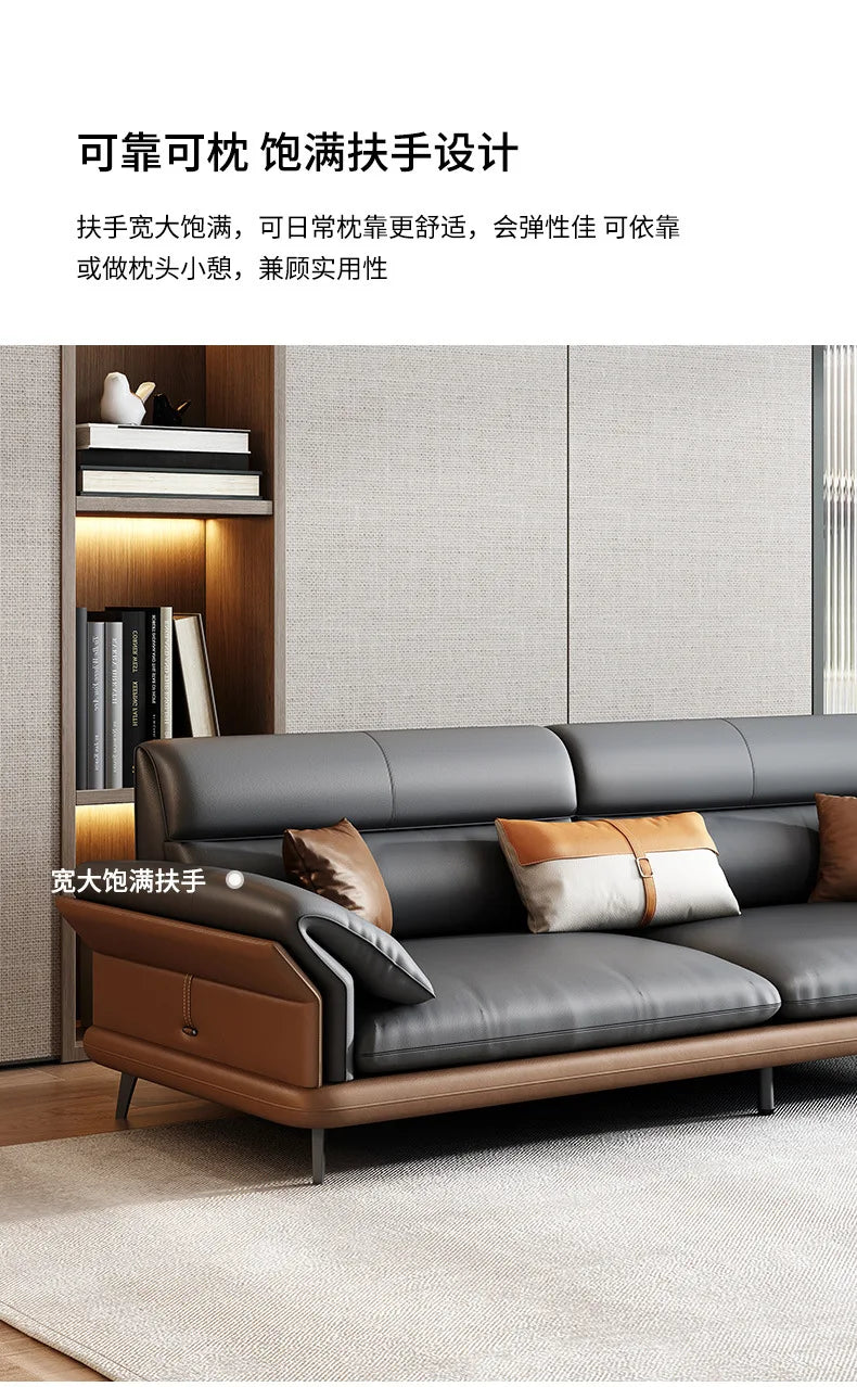 Office sofa leather business reception hall reception area negotiation simple modern light luxury coffee table combination set