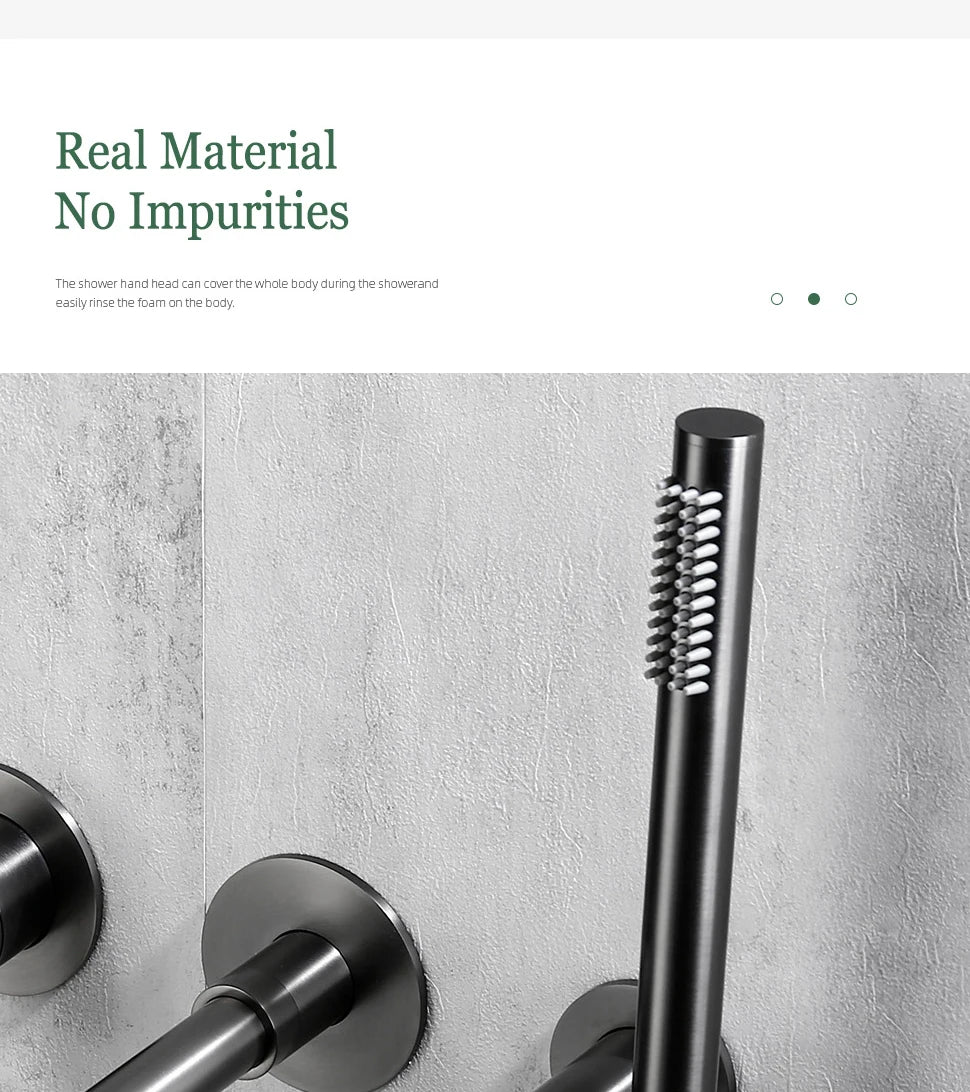 Black Handheld Bathroom Faucet High-pressure Water-Saving Shower Head Hardware Accessories Round Solid Brass Hand-Hold Shower