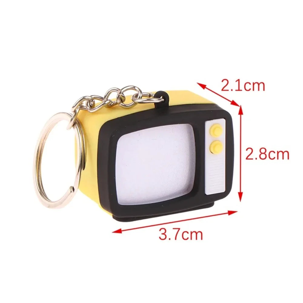 Creative Retro Television Keychain Model  Keychain Pendant Creative Children  Miniature Television Tv Led Keychain Home