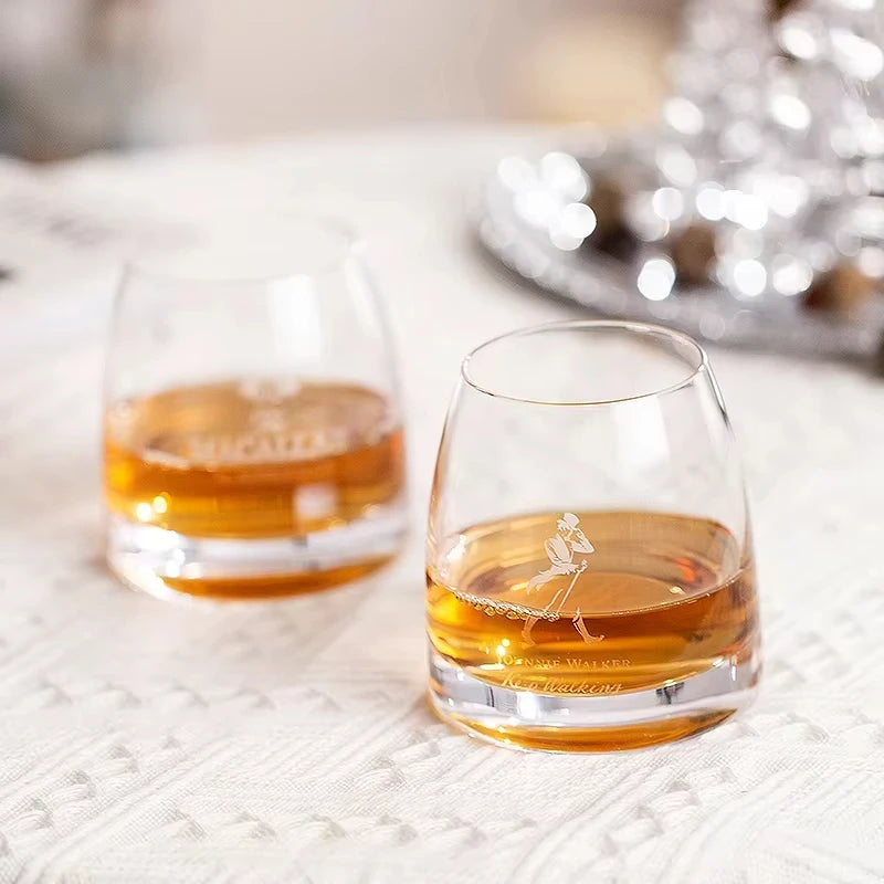 Johnnie Walker Whiskey Glasses 10 OZ Whiskey Glasses, Rocks Glasses for Scotch, Liquor Vodka, Bourbon, Whiskey Gifts