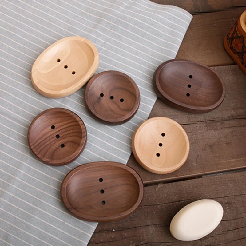 Walnut soap holder wooden soap box bathroom wooden soap rack drain handmade soap box simple household soap dish