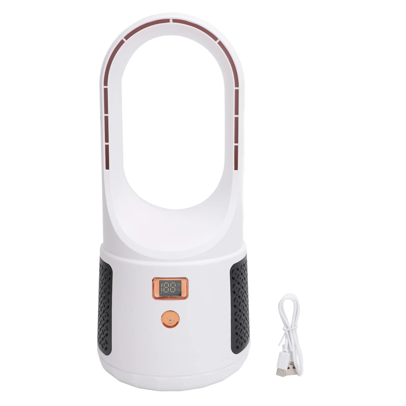 Desk Fan Powerful Airflow Energy Efficient 6 Speeds Wind Turbocharged Quiet Portable Bladeless Fan with Power Display for Home