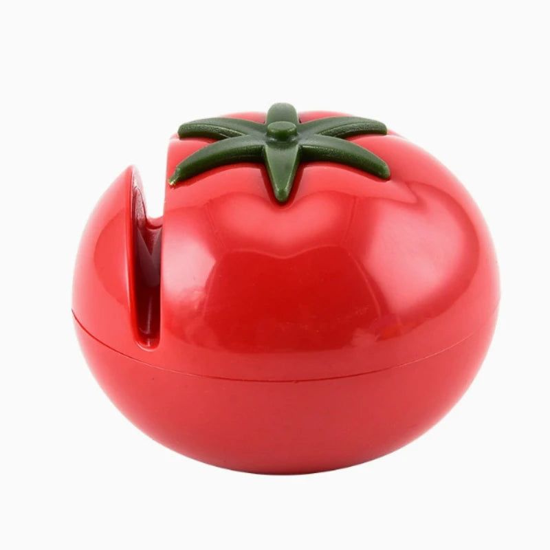 1pc Cartoon Tomato Shape Mini Knife Sharpener Portable Knife Sharpener Whetstone Scissors Kitchen Gadgets Kitchen Tools