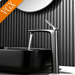 VGX Luxury Gold Bathroom Faucets High Basin Mixer Tall Sink Faucet Gourmet Washbasin Tapware Hot Cold Water Tap Brass Chrome