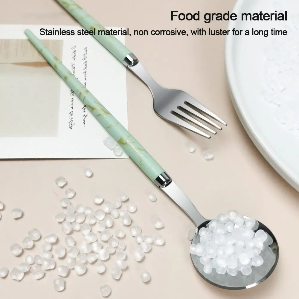 Kitchen Accessories Reusable With Box Tableware Portable Stainless Steel Spoon Fork Chopsticks Set Dinnerware Cutlery Set