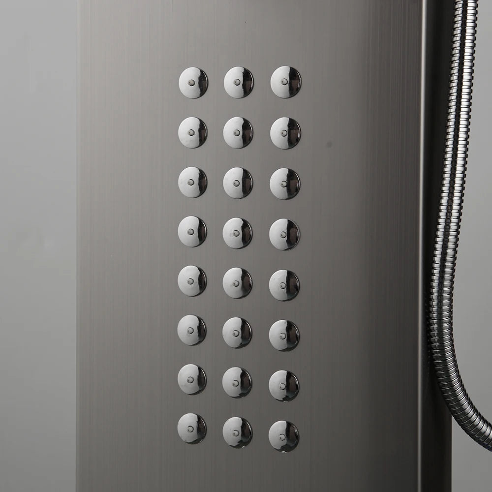 KEMAIDI Shower Panel Tower System with Digital Dispaly 4-Function Shower Systerm Faucet Mixer Rain Massage System with Body Jets