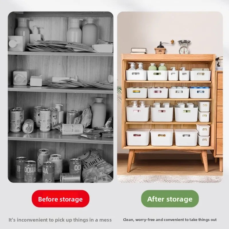 Elegant Japanese-Inspired Kitchen Organizer Multi-Compartment Drawer Storage Convenient Snack Basket for Home Use