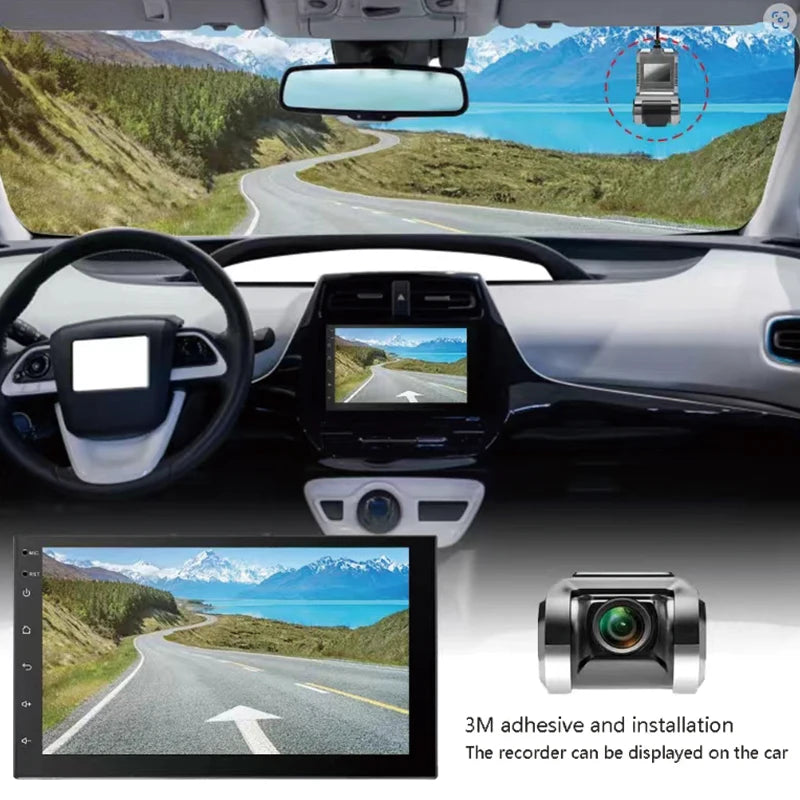 HD 1080 PDash Cam Car USB ADAS DVR Dual-lens Camera Video Special for Android Multimedia Player Front Recorder Reverse Vision