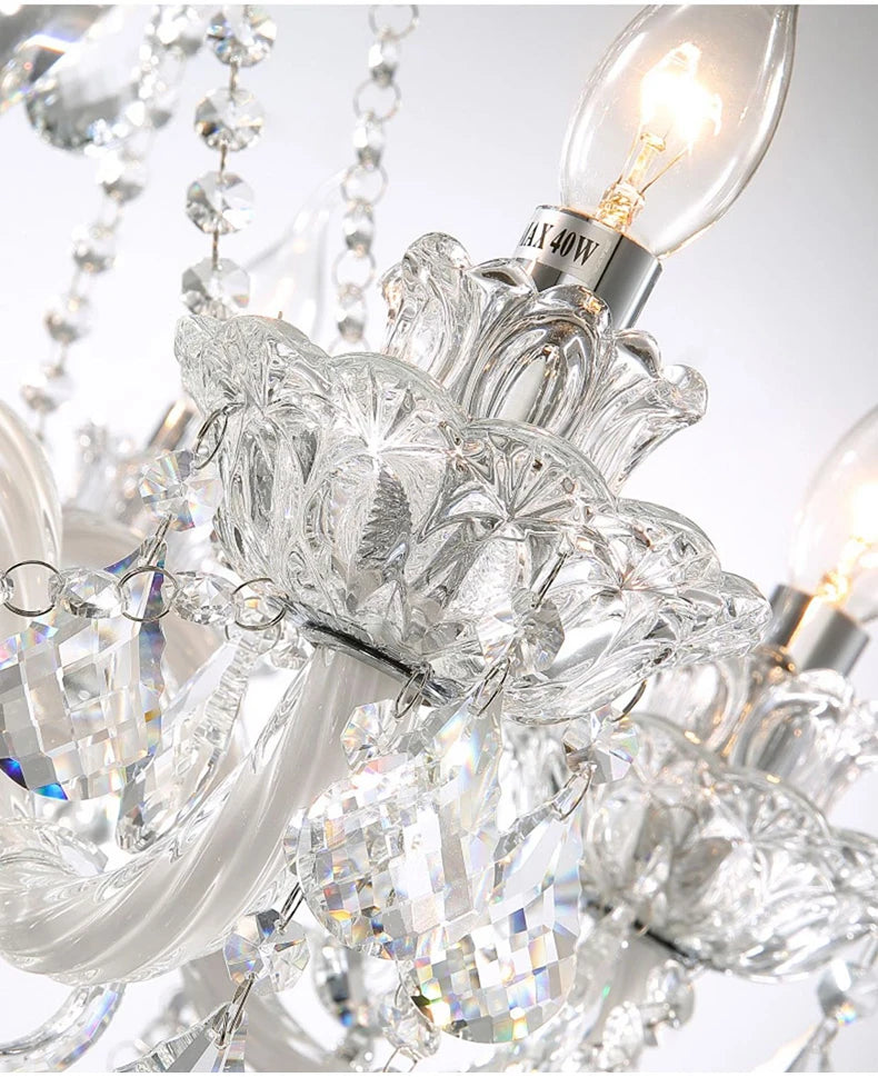 Luxury Home Crystal Chandeliers Villa Lighting for Living Room Decorate LED Ceiling Pendant Lights Indoor Hanging Lights Fixture