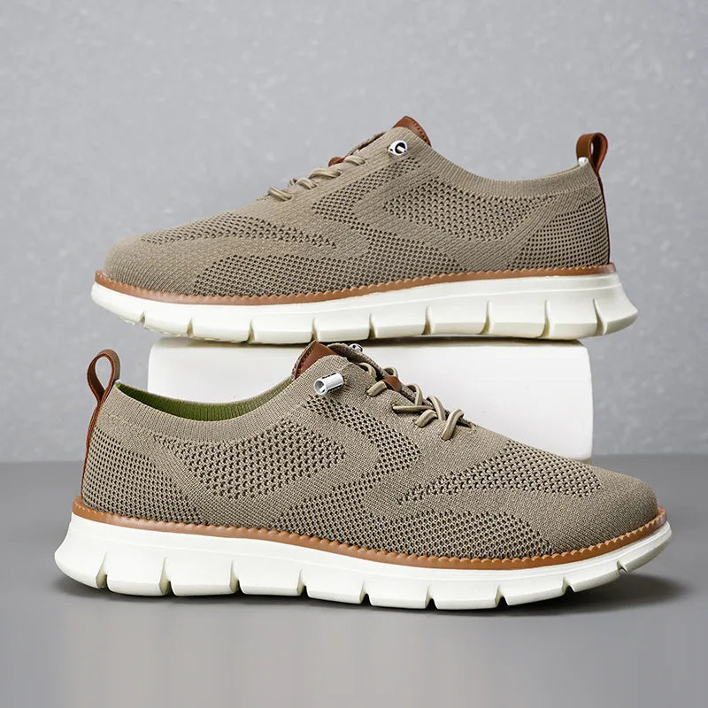 Men's Sneakers Casual Breathable Flat Shoes Outdoor Light Comfortable Anti-Slip Sports Walking Shoes