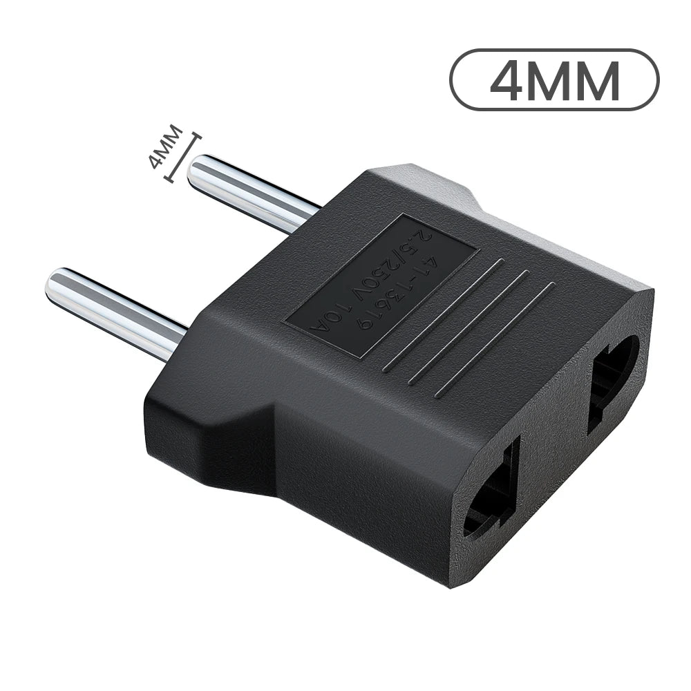 Electrical Socket Plug Adapter US to EU Converter Plug Power Travel Adapter American China KR To Europe Plug Adapter 4.8mm/4.0mm