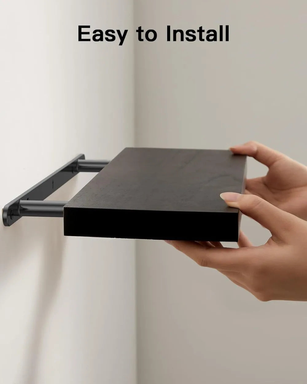 1pc Wall Mounted Floating Shelves Wooden Deeper Storage Shelf Multi Functional Thicker Bathroom Shelves