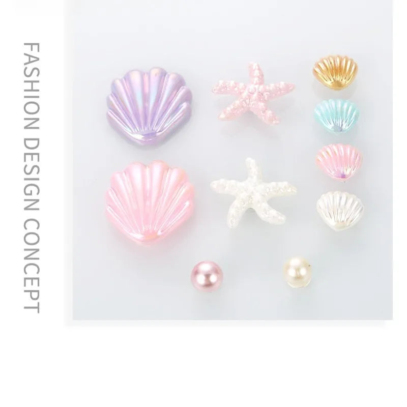 18PCS Shoe Charms for Clogs Slippers DIY Summer Starfish Shell Handicrafts Shoe Decoration Buckle Charms Hole Shoes Accessories