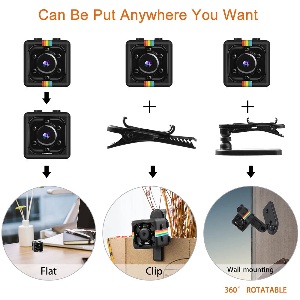 FHD Mini Camera 1080P Portable Small Nanny Cam With 32GB Memory Card DV Recorder Security Camera with Motion Detection For Home
